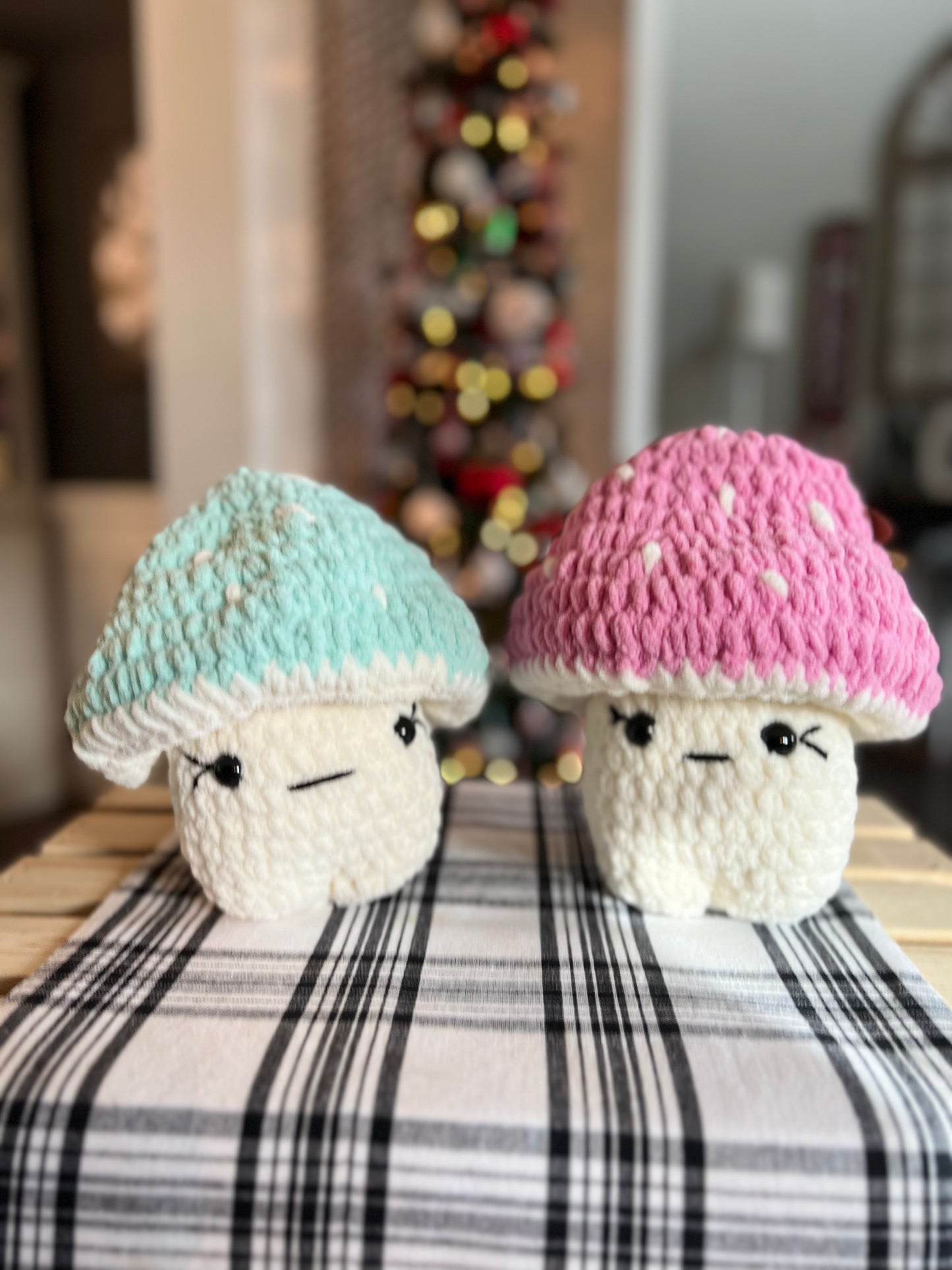 Shiitake Shroomie Crochet Stuffed Mushroom